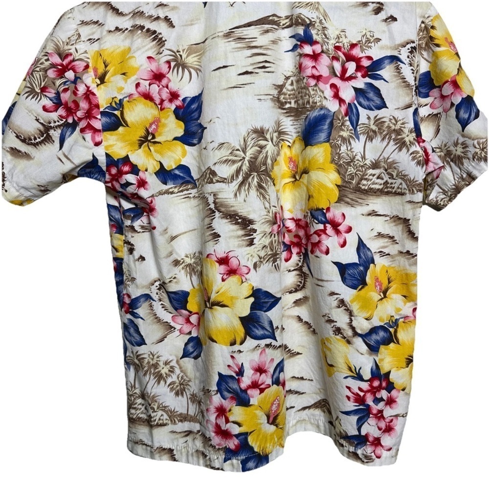 Hilo Hattie Top Floral Aloha Hawaiian Button Down Tropical USA Made Medium - Picture 11 of 13